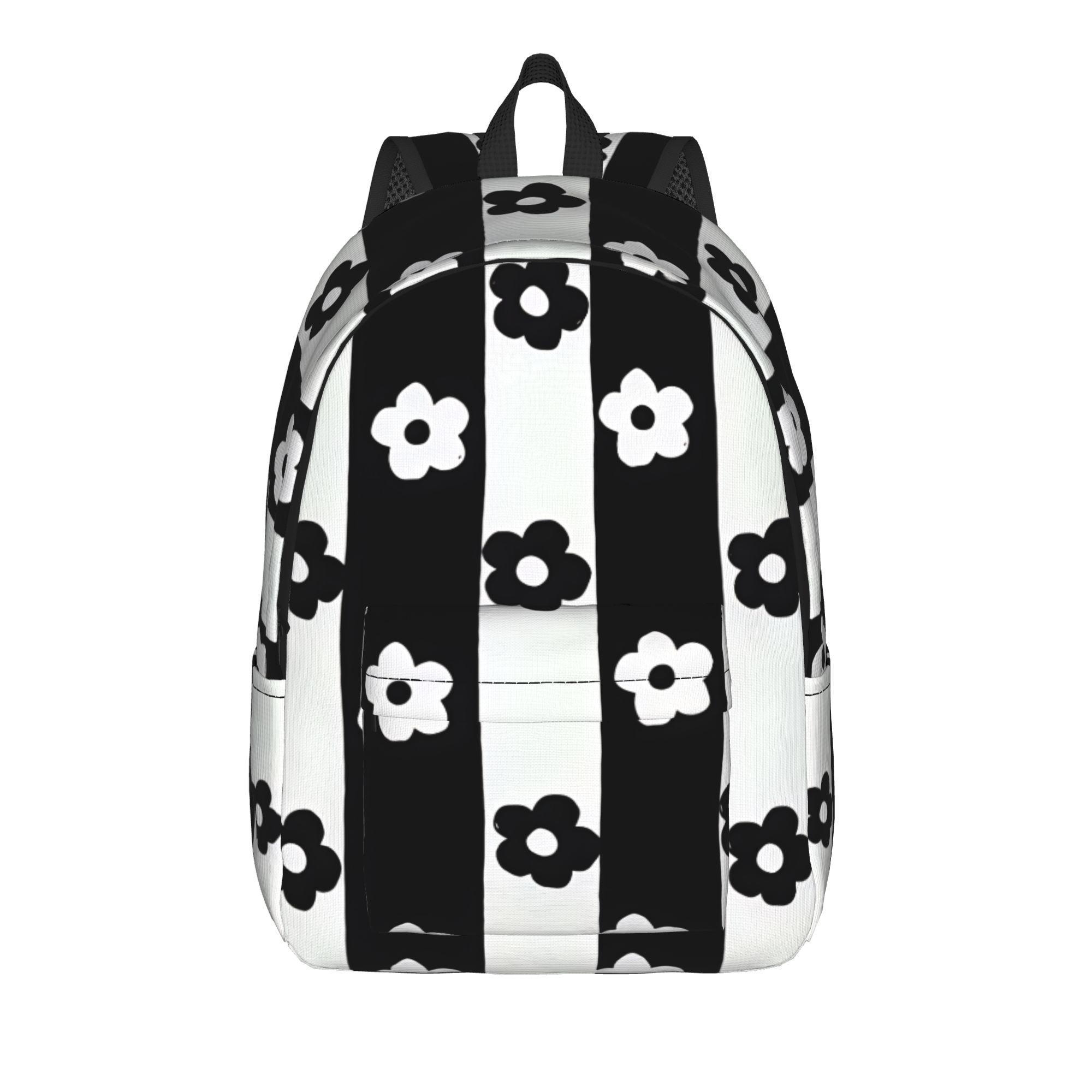 Interior Design Monochrome - Mochila Monocromática com Listras de Margaridas,