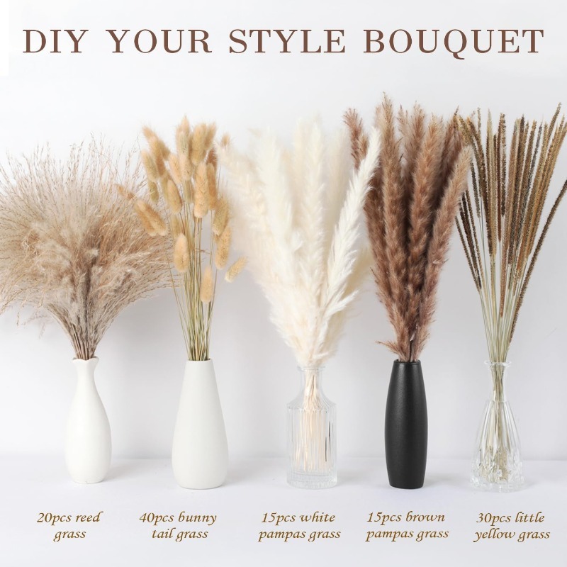 120 Peças de Buquê de Gramas S - Dried Pampas Bundle avaliação e preço