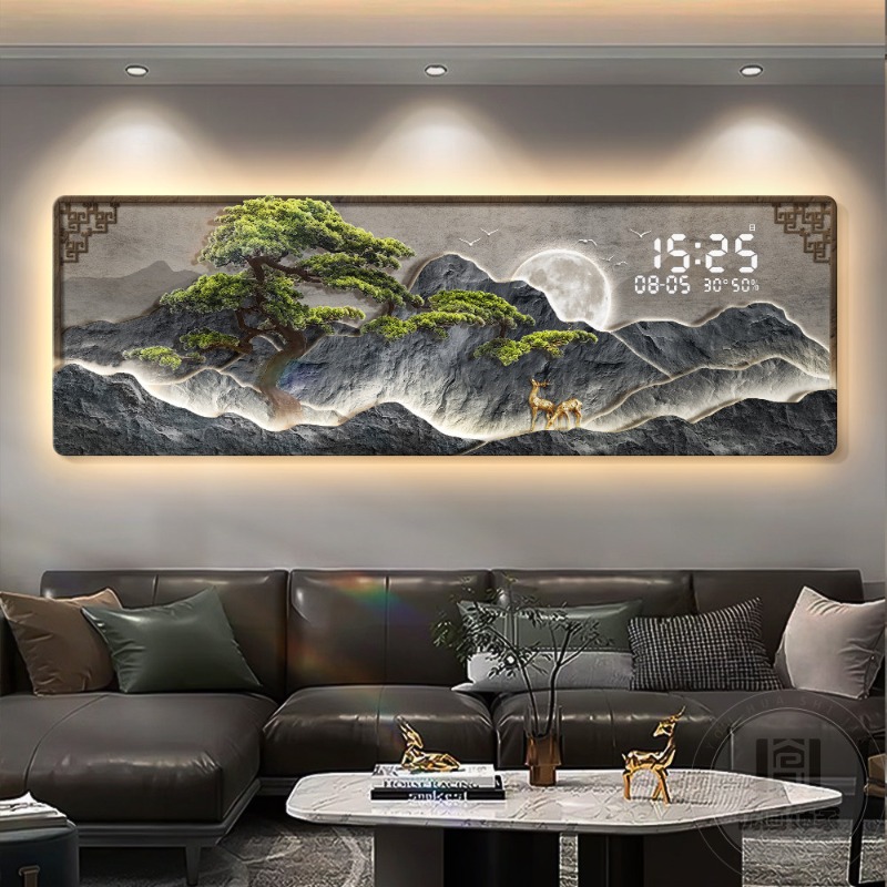 Relógio de Parede Digital de L - Interior Design Luxury Living Room avaliação e preço