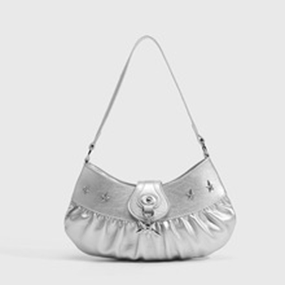 Bolsa de ombro plissada monocr - Interior Design Monochrome avaliação e preço