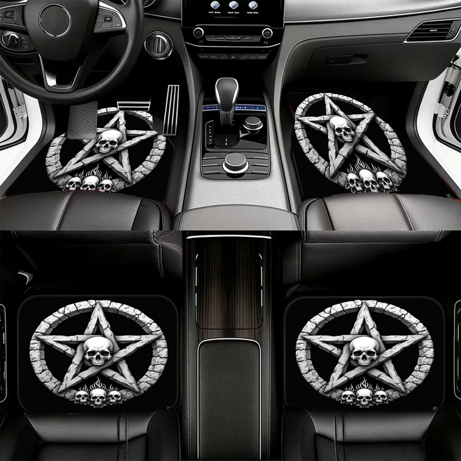 Tapetes de carro 4 peças, desi - Interior Design Monochrome avaliação e preço