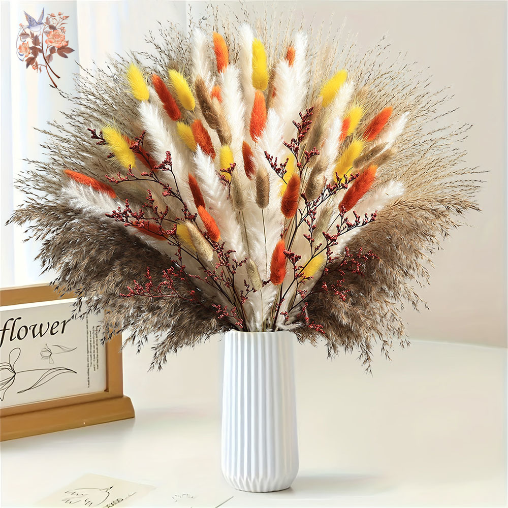 85 peças natural fofo outono p - Dried Pampas Bundle avaliação e preço